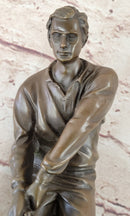 Golfer Playing Golf Bronze Marble Trophy PGA Signed Art