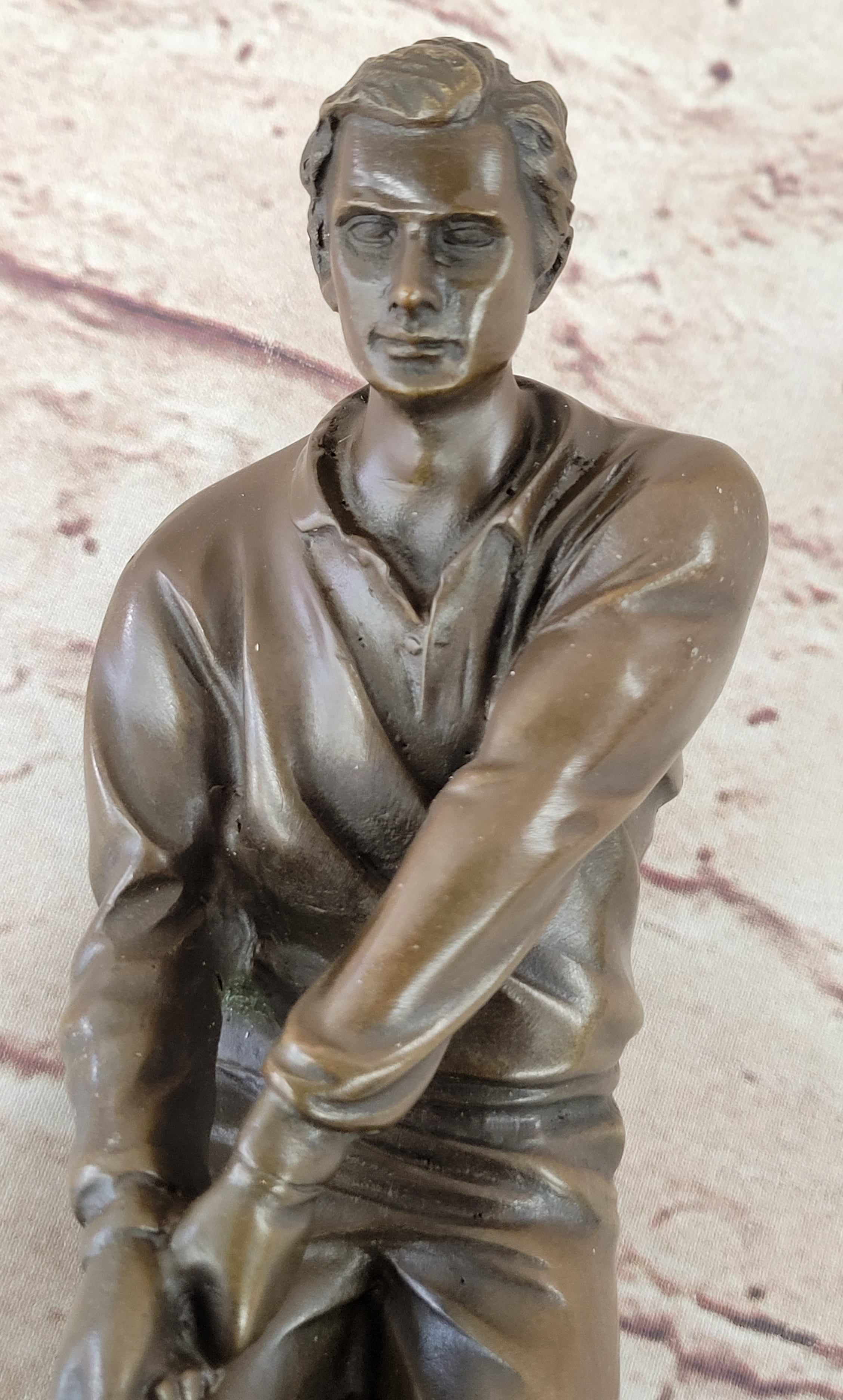 Golfer Playing Golf Bronze Marble Trophy PGA Signed Art