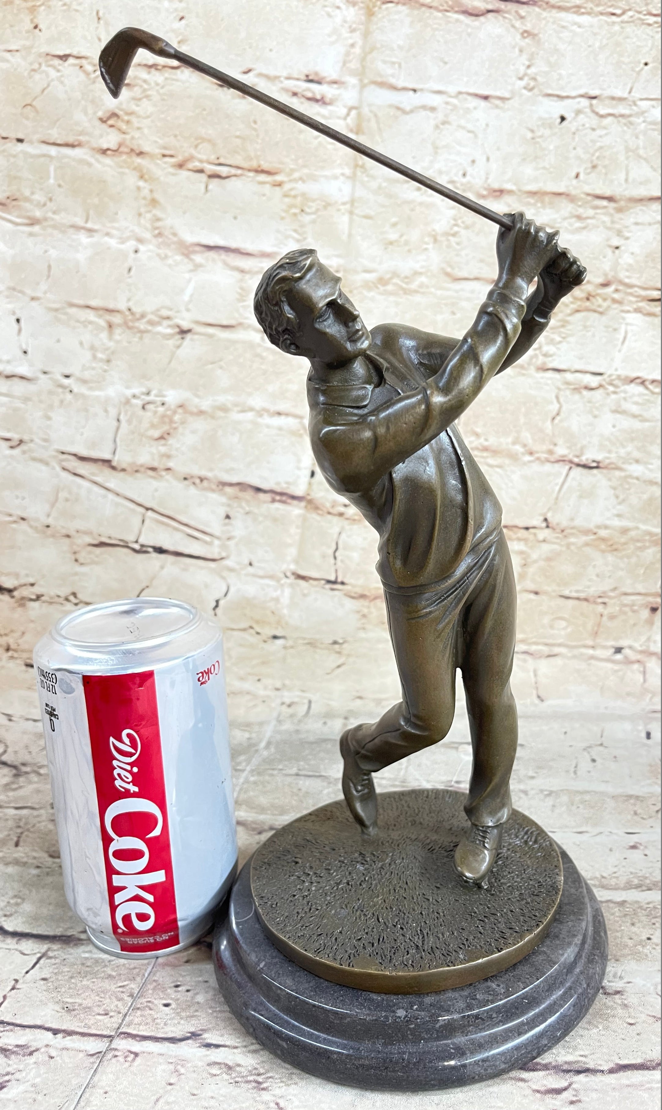 Golfer W. Club Swing Bronze Sculpture By Milo Signed NR