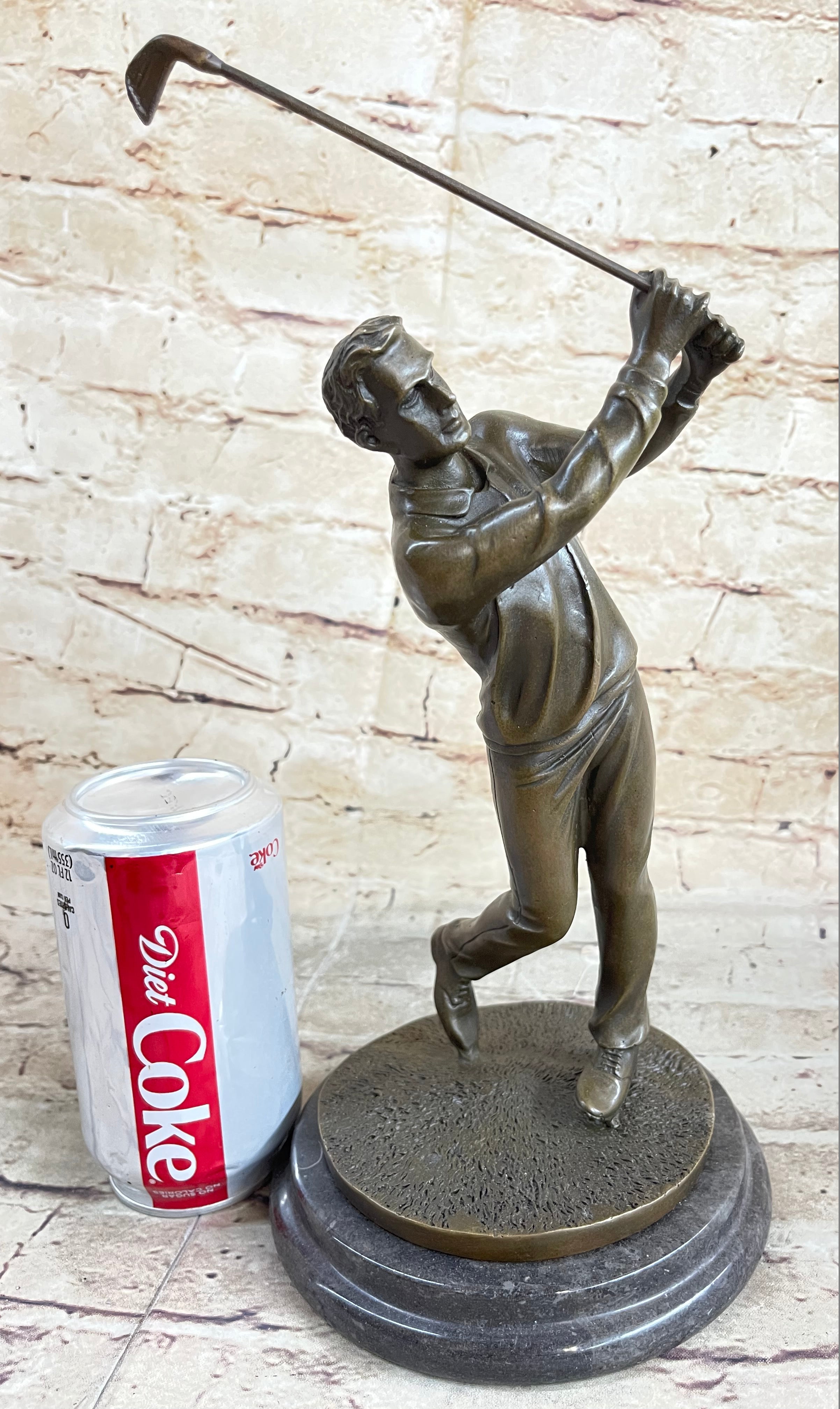 Golfer W. Club Swing Bronze Sculpture By Milo Signed NR
