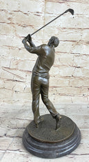Golfer W. Club Swing Bronze Sculpture By Milo Signed NR