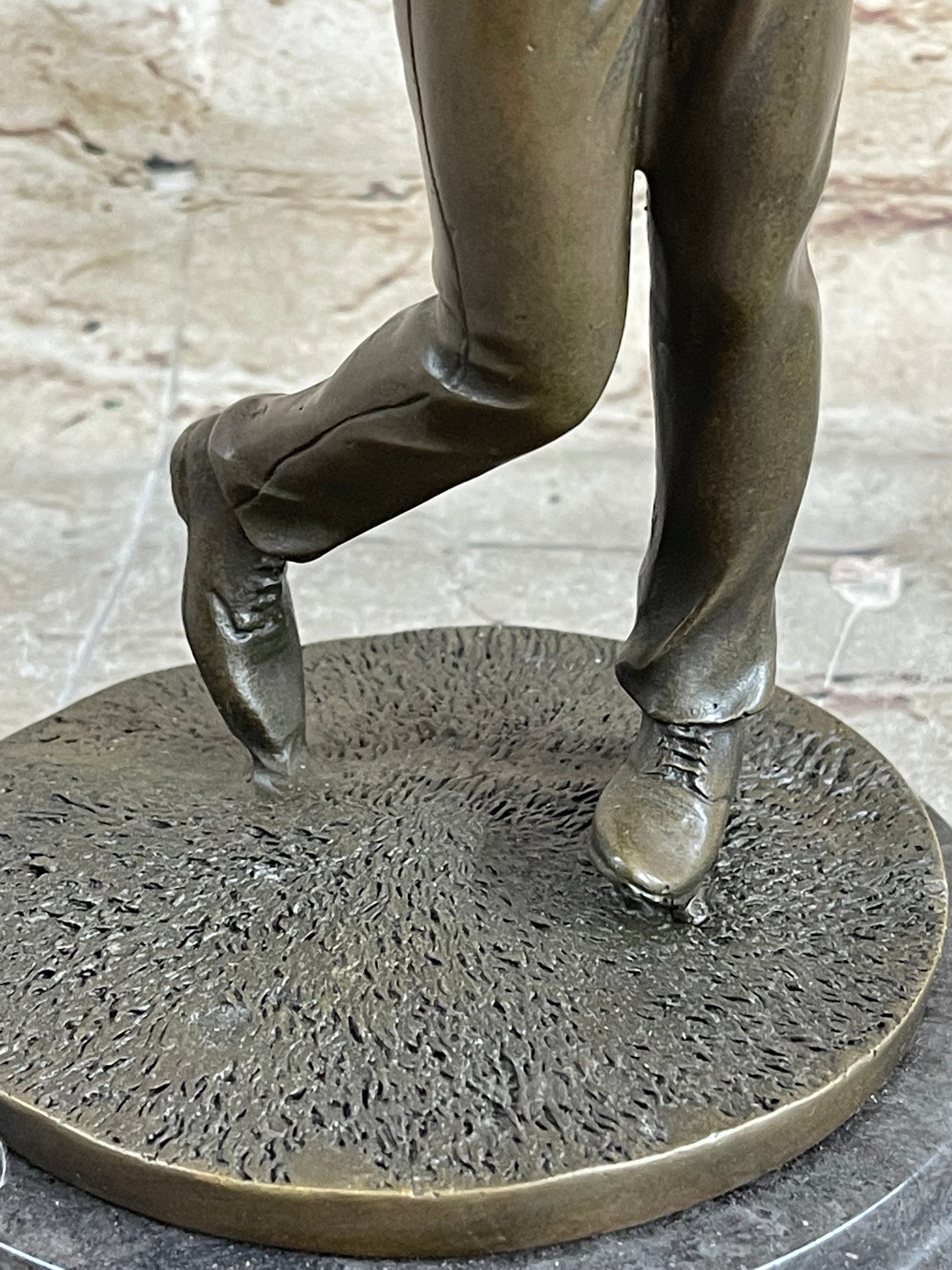 Golfer W. Club Swing Bronze Sculpture By Milo Signed NR