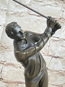 Golfer W. Club Swing Bronze Sculpture By Milo Signed NR