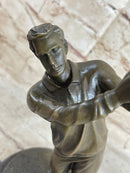 Golfer W. Club Swing Bronze Sculpture By Milo Signed NR