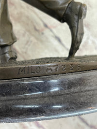 Golfer W. Club Swing Bronze Sculpture By Milo Signed NR