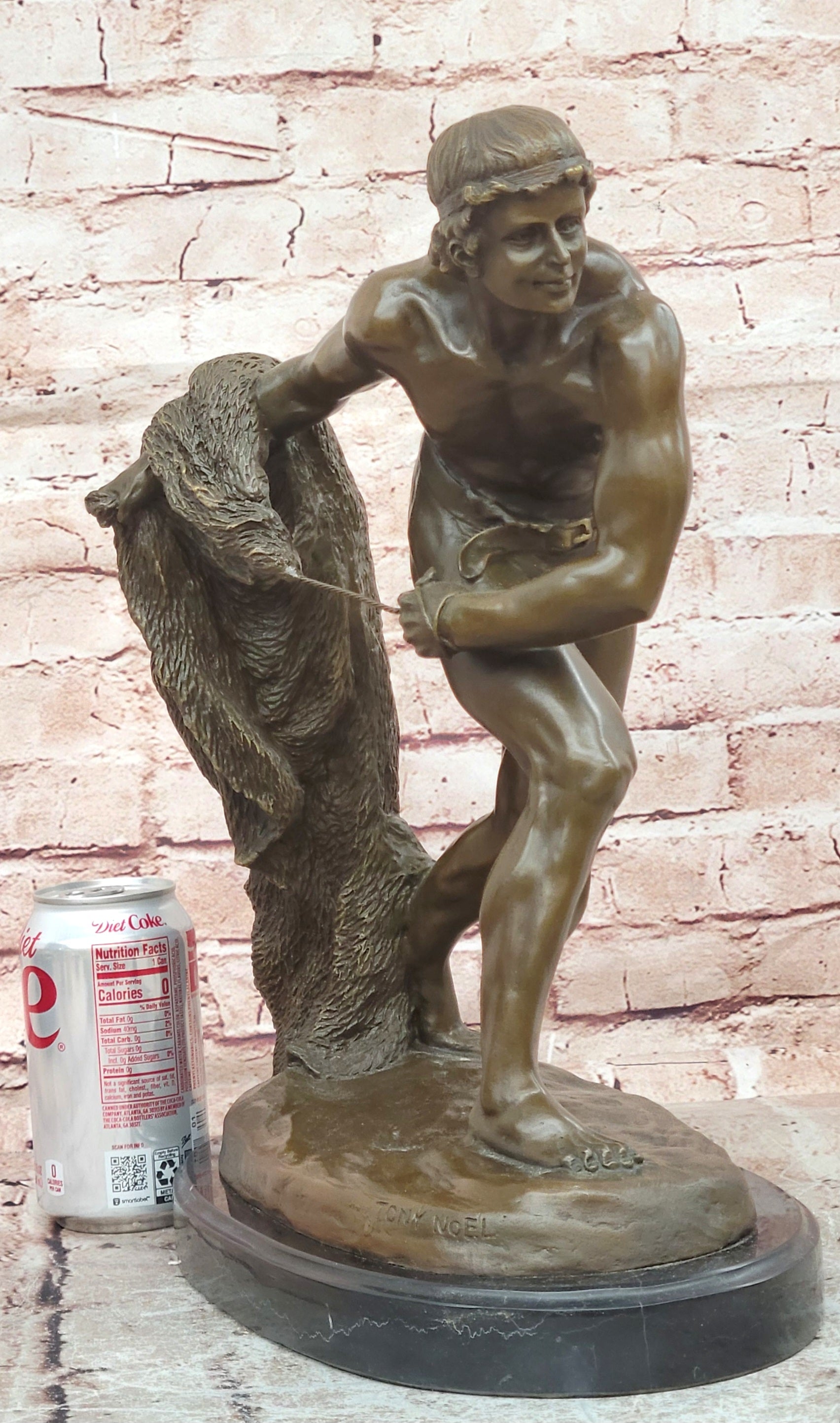 Edme Anthony NOEL French Art Deco Bronze Retiary Sculpture Hand Made Statue