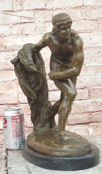Edme Anthony NOEL French Art Deco Bronze Retiary Sculpture Hand Made Statue