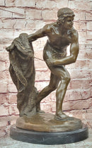 Edme Anthony NOEL French Art Deco Bronze Retiary Sculpture Hand Made Statue