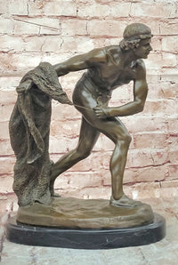 Edme Anthony NOEL French Art Deco Bronze Retiary Sculpture Hand Made Statue