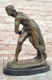 Edme Anthony NOEL French Art Deco Bronze Retiary Sculpture Hand Made Statue