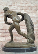 Edme Anthony NOEL French Art Deco Bronze Retiary Sculpture Hand Made Statue