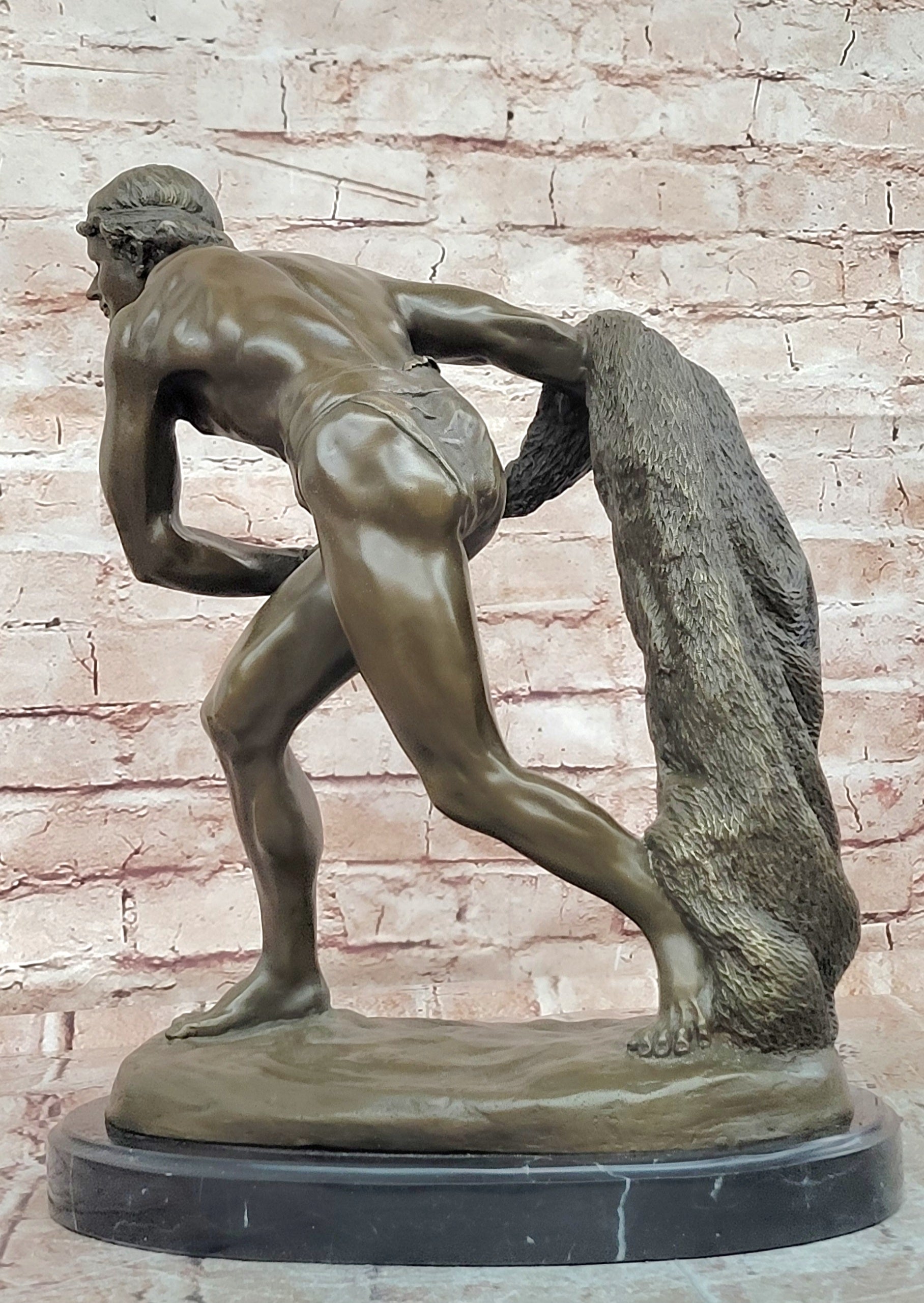 Edme Anthony NOEL French Art Deco Bronze Retiary Sculpture Hand Made Statue