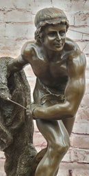 Edme Anthony NOEL French Art Deco Bronze Retiary Sculpture Hand Made Statue
