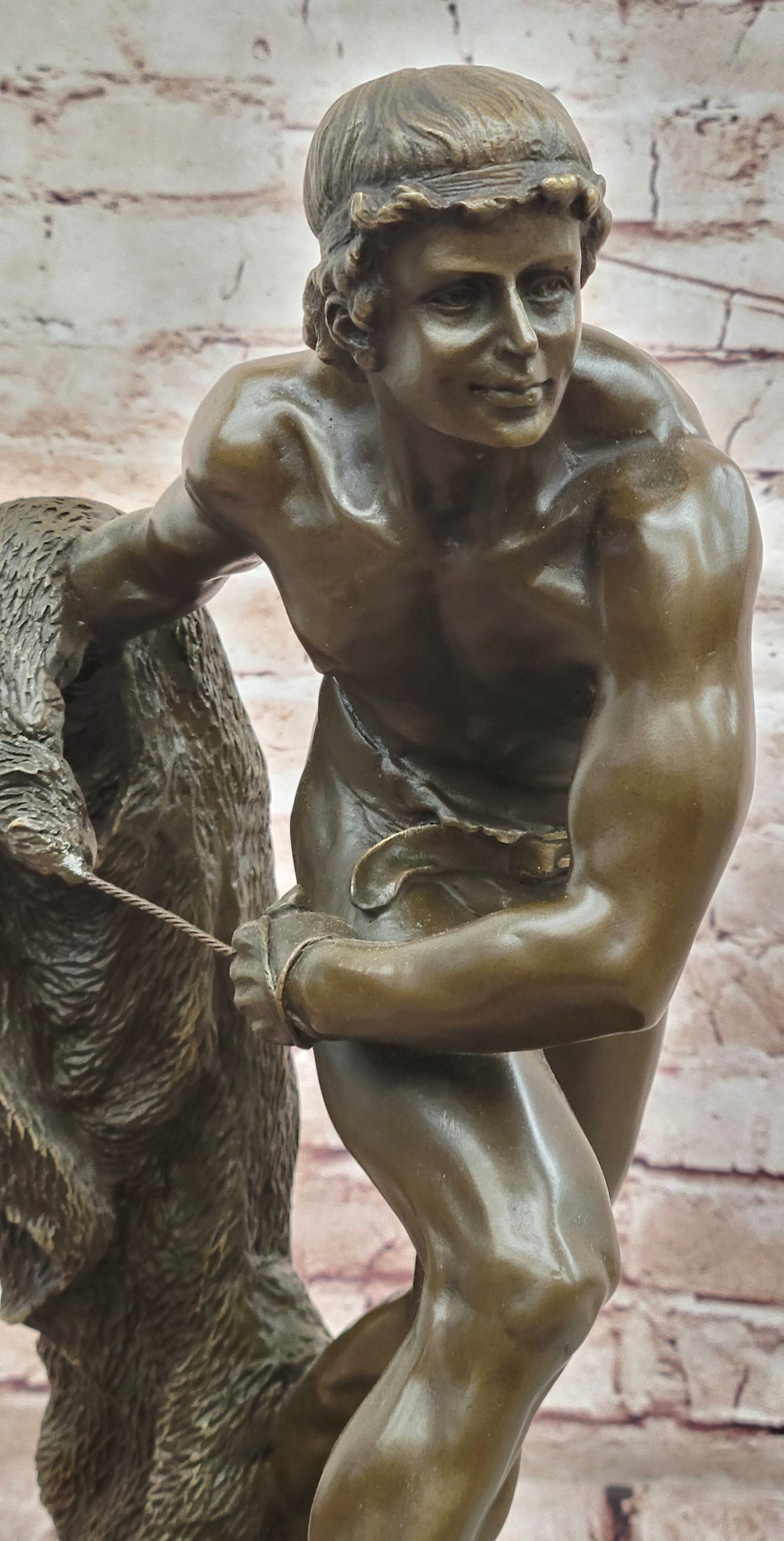 Edme Anthony NOEL French Art Deco Bronze Retiary Sculpture Hand Made Statue