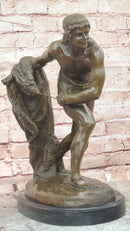 Edme Anthony NOEL French Art Deco Bronze Retiary Sculpture Hand Made Statue