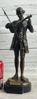 Wolfgang Amadeus Mozart Bronze Sculpture on Marble Base