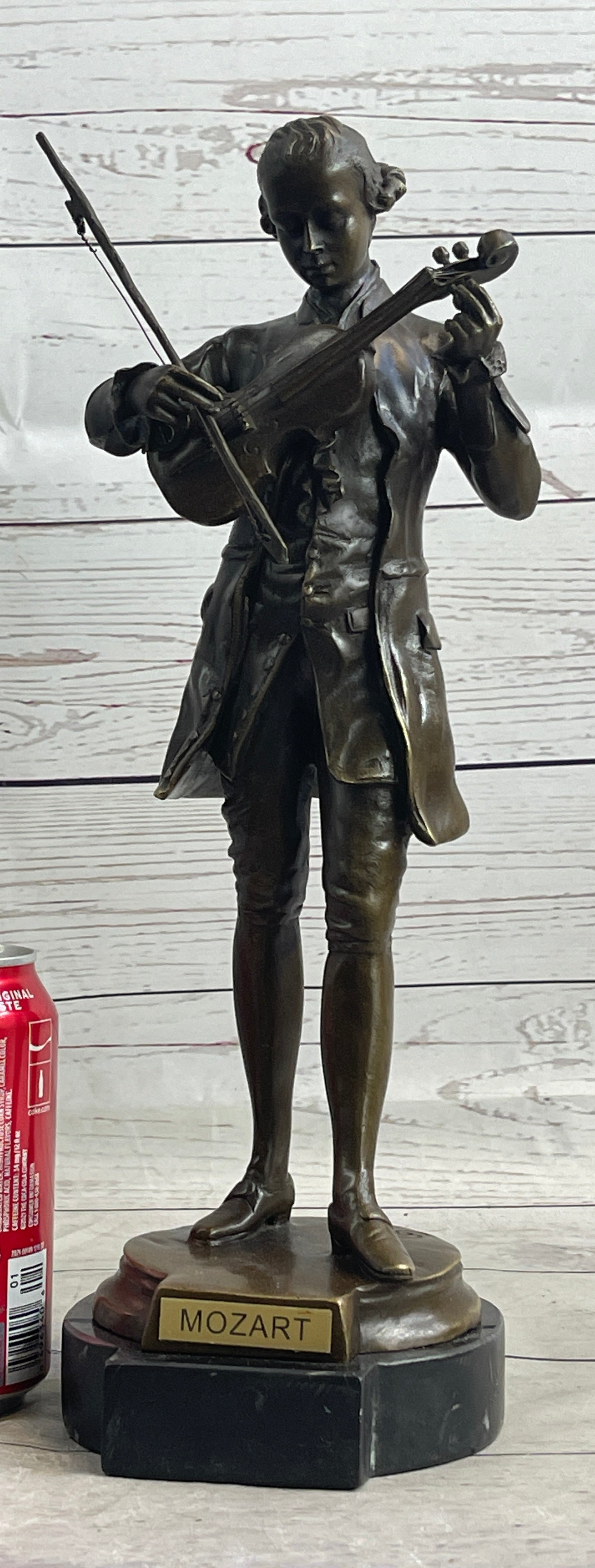 Wolfgang Amadeus Mozart Bronze Sculpture on Marble Base