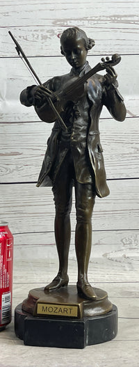 Wolfgang Amadeus Mozart Bronze Sculpture on Marble Base