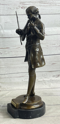 Wolfgang Amadeus Mozart Bronze Sculpture on Marble Base