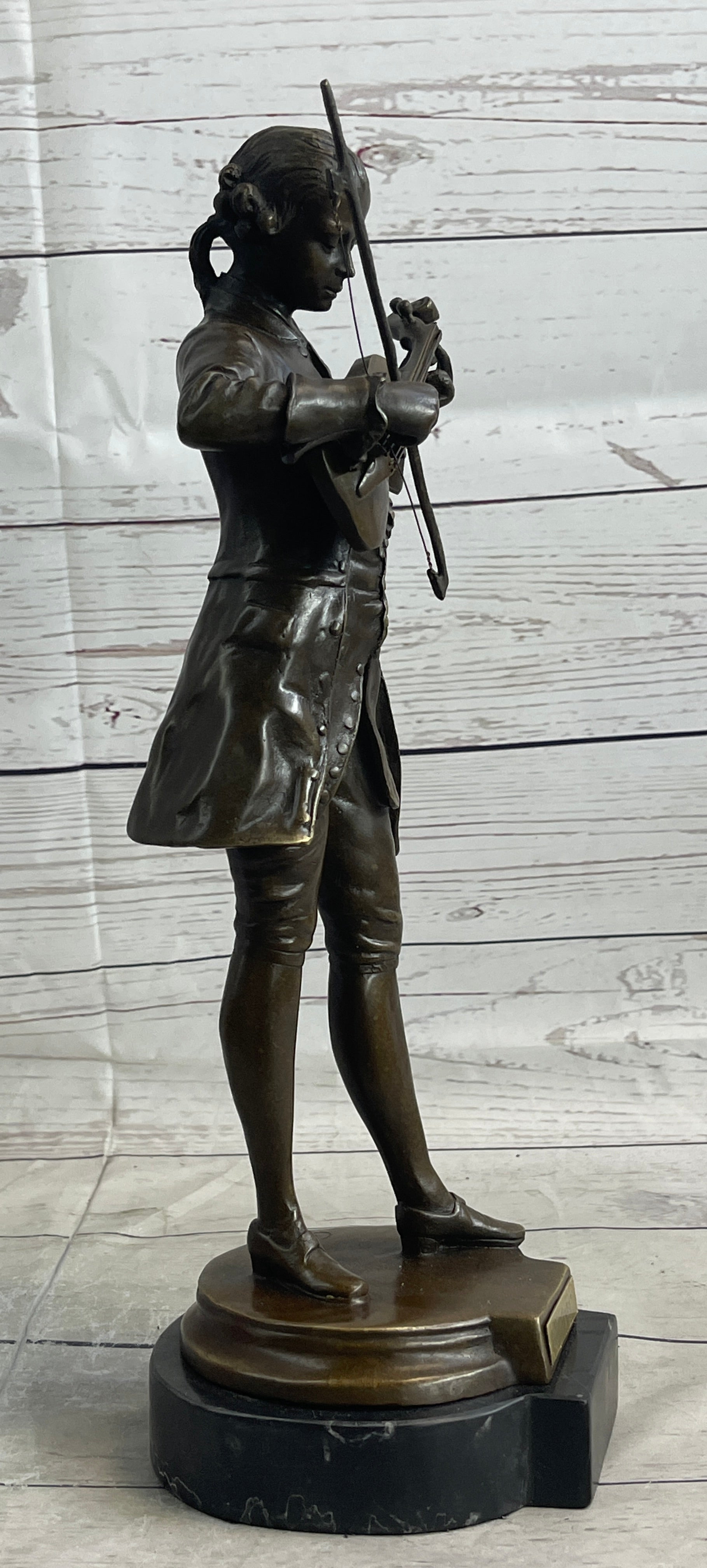 Wolfgang Amadeus Mozart Bronze Sculpture on Marble Base
