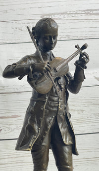 Wolfgang Amadeus Mozart Bronze Sculpture on Marble Base