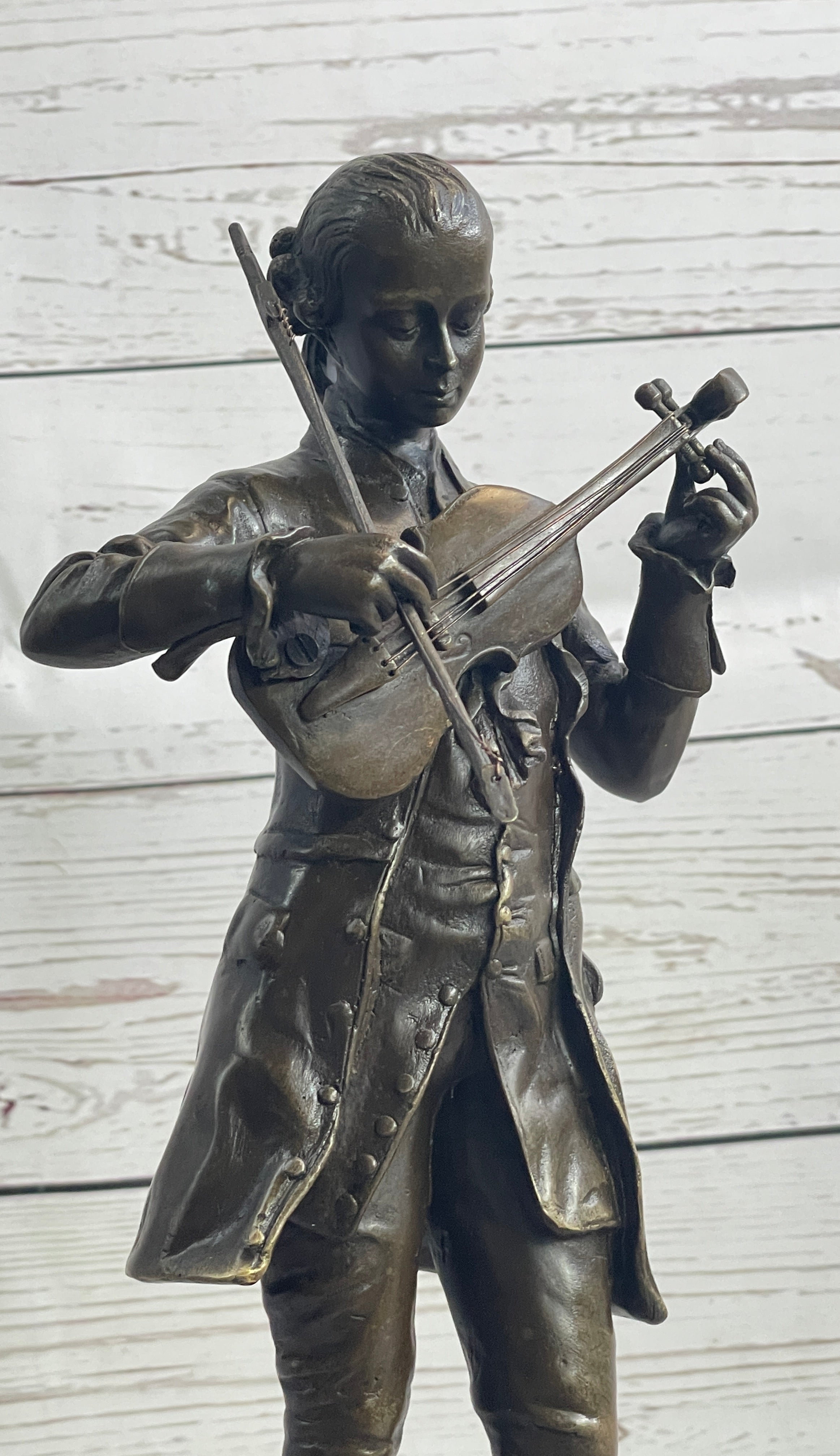 Wolfgang Amadeus Mozart Bronze Sculpture on Marble Base
