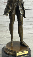 Wolfgang Amadeus Mozart Bronze Sculpture on Marble Base
