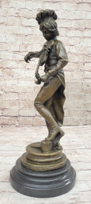 Lulli Enfant after Adrien Étienne Gaudez Bronze Violinist 15" x 5"
