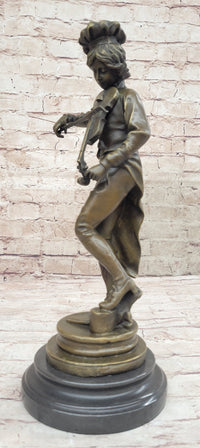Lulli Enfant after Adrien Étienne Gaudez Bronze Violinist 15" x 5"