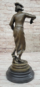 Lulli Enfant after Adrien Étienne Gaudez Bronze Violinist 15" x 5"