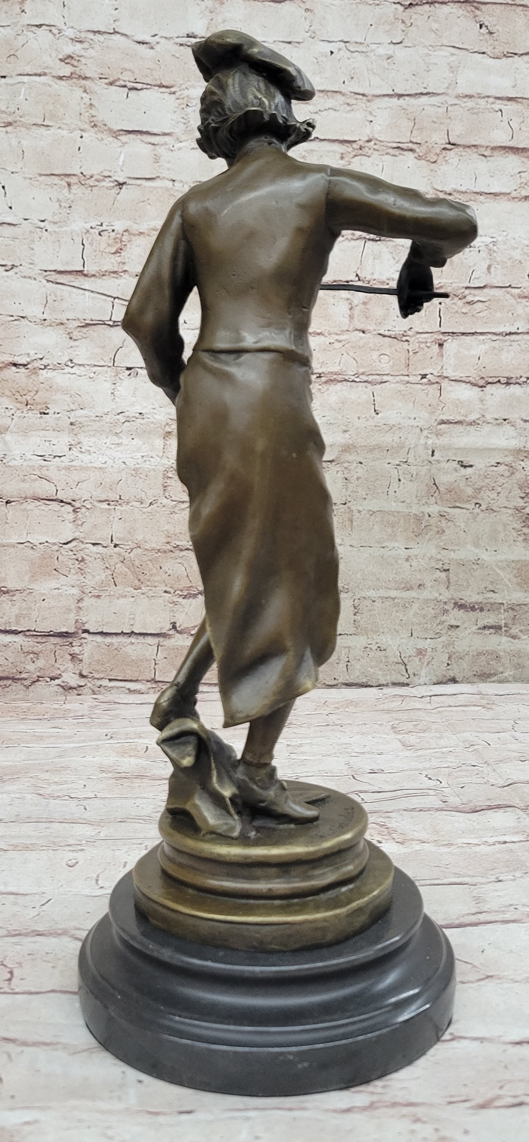 Lulli Enfant after Adrien Étienne Gaudez Bronze Violinist 15" x 5"