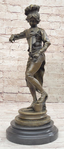 Lulli Enfant after Adrien Étienne Gaudez Bronze Violinist 15" x 5"