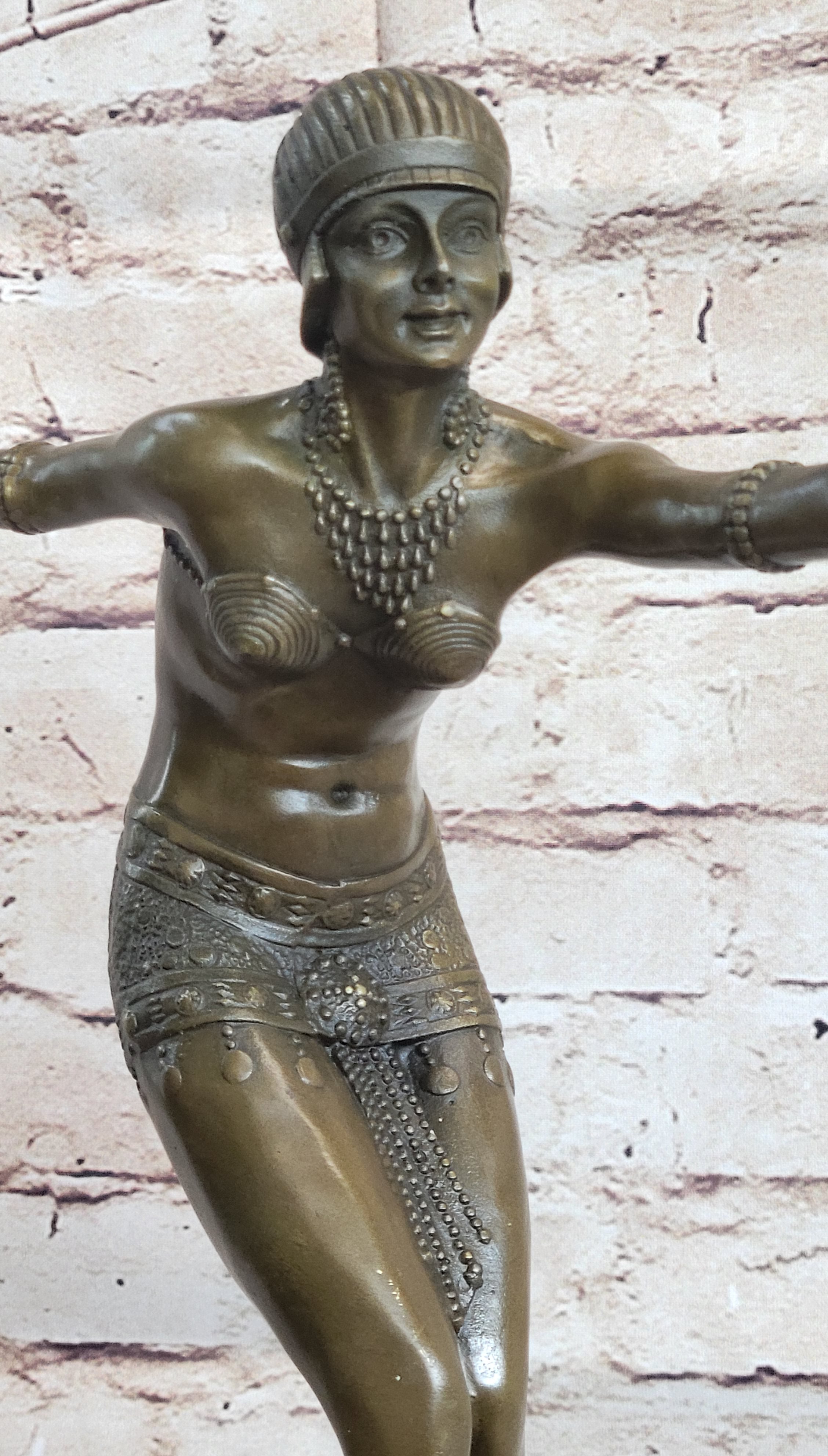 Phoenician Dancer Art Deco Bronze Sculpture by D.H. Chiparus 19" x 14"