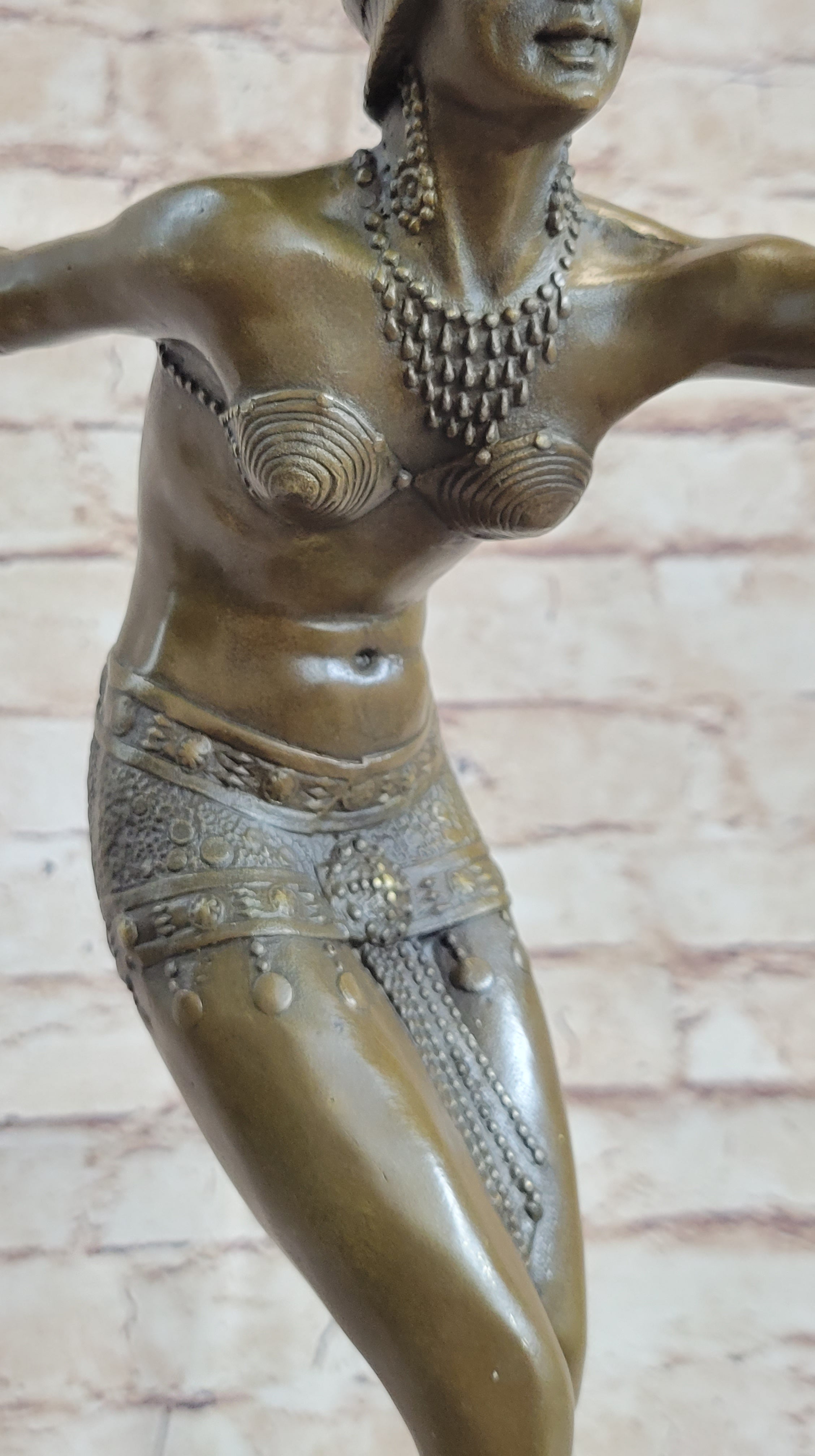 Phoenician Dancer Art Deco Bronze Sculpture by D.H. Chiparus 19" x 14"