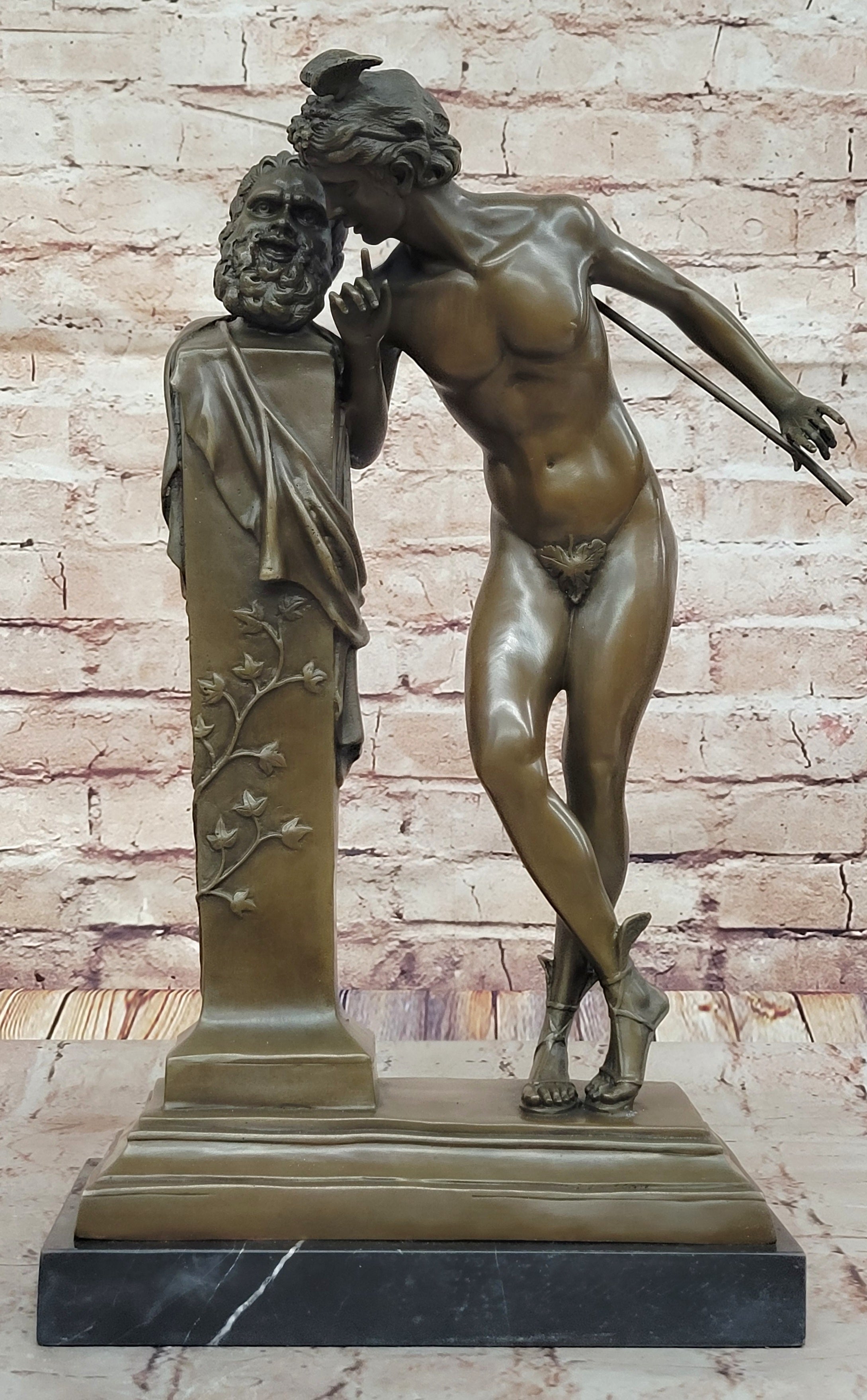 Hippolyte Alexandre Julien Moulin French Bronze Sculpture The Secret from Above