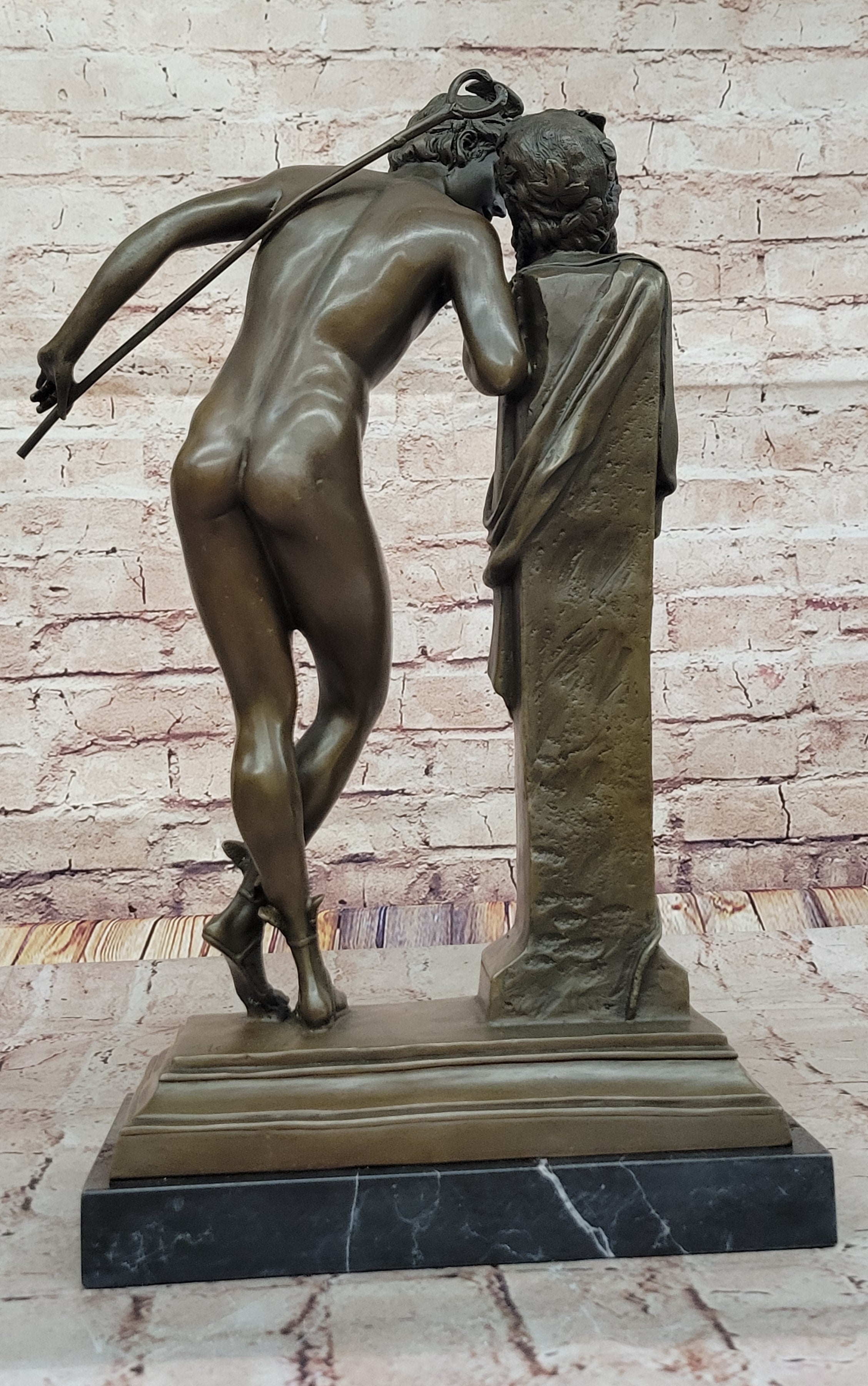 Hippolyte Alexandre Julien Moulin French Bronze Sculpture The Secret from Above