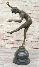 Juggling Balancing Acrobat Dancer Girl Nude Female Bronze Sculpture