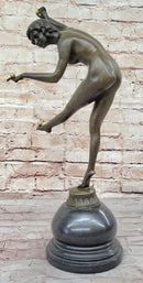 Juggling Balancing Acrobat Dancer Girl Nude Female Bronze Sculpture