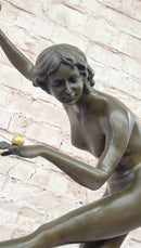 Juggling Balancing Acrobat Dancer Girl Nude Female Bronze Sculpture