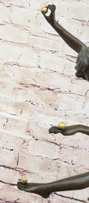 Juggling Balancing Acrobat Dancer Girl Nude Female Bronze Sculpture