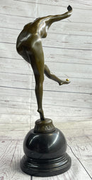 Nude Female Juggler Dancer - Art Deco Bronze Sculpture by Claire Colinet