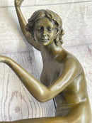 Nude Female Juggler Dancer - Art Deco Bronze Sculpture by Claire Colinet