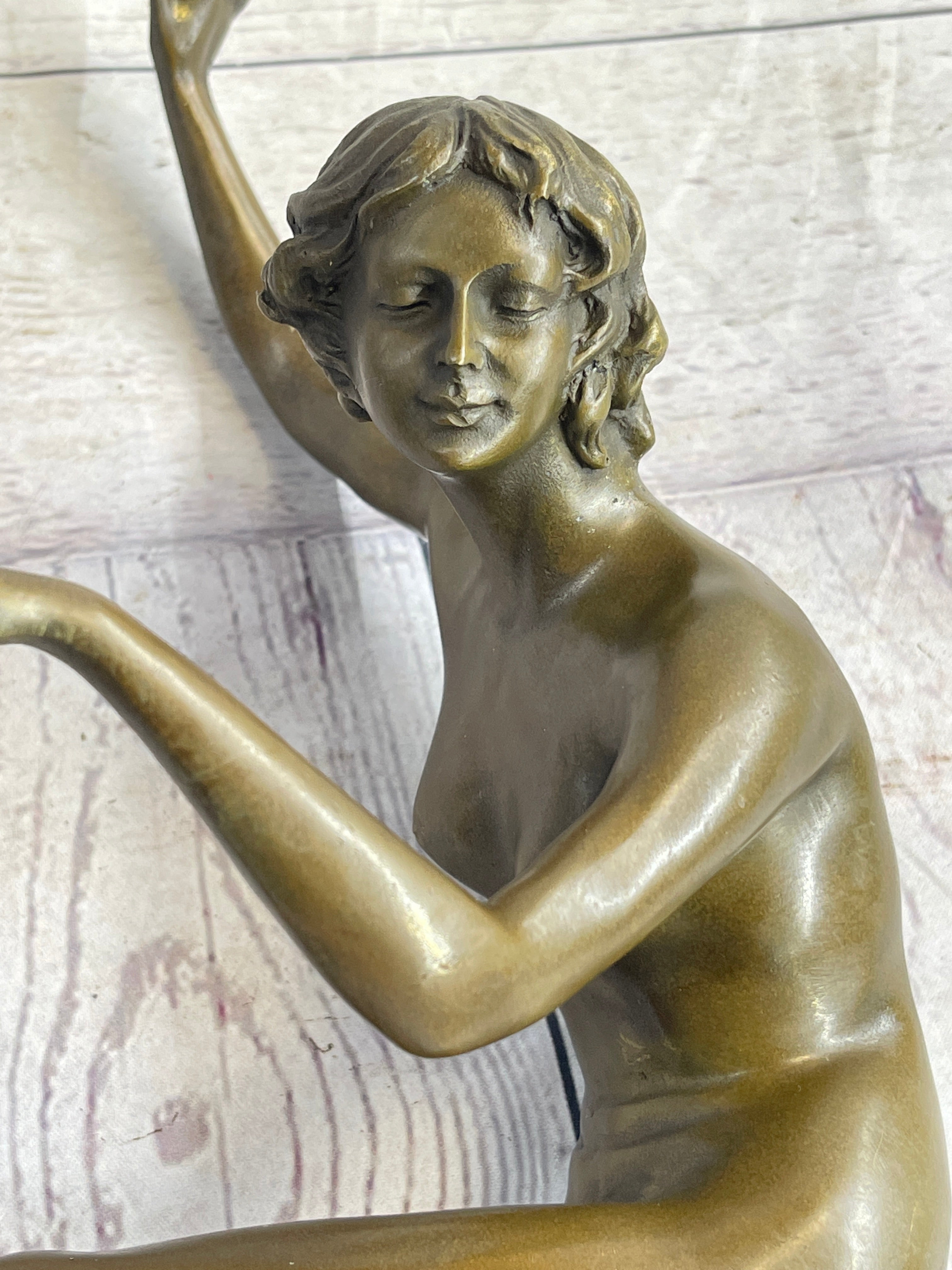Nude Female Juggler Dancer - Art Deco Bronze Sculpture by Claire Colinet