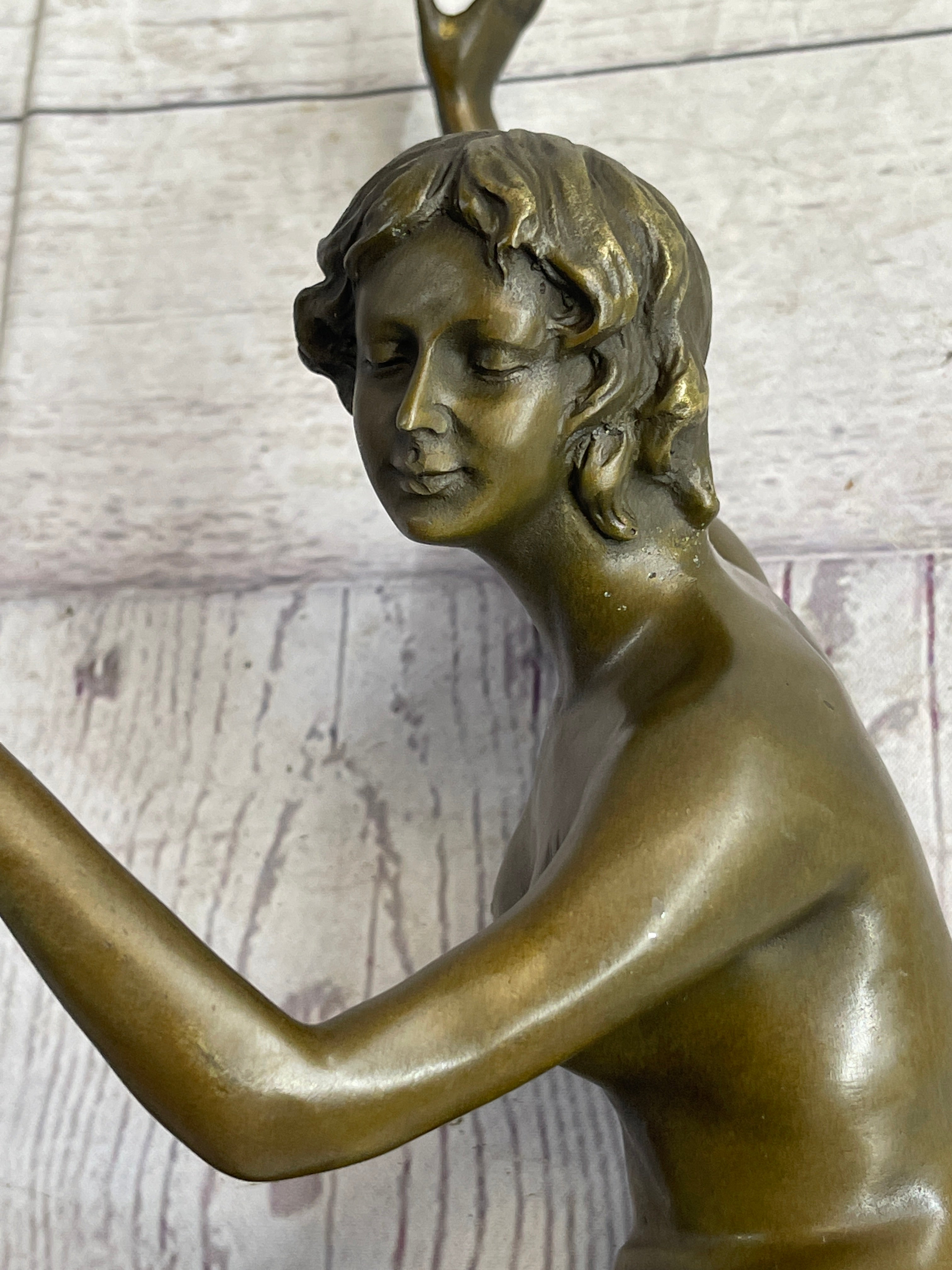 Nude Female Juggler Dancer - Art Deco Bronze Sculpture by Claire Colinet
