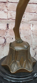 Signed Preiss Dancer Ballerina Genuine Bronze Sculpture Statue Art Deco Figurine