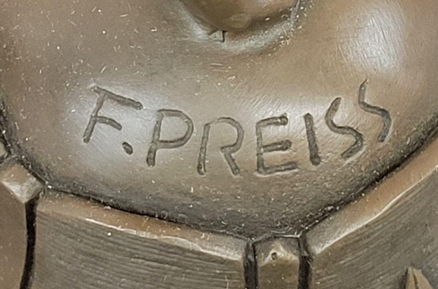 Signed Preiss Dancer Ballerina Genuine Bronze Sculpture Statue Art Deco Figurine