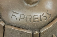 Signed Preiss Dancer Ballerina Genuine Bronze Sculpture Statue Art Deco Figurine