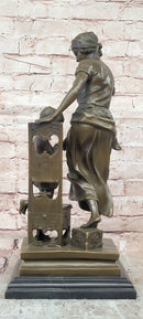 Signed Original Milo Mother and Daughter Praying Genuine Bronze Sculpture Statue