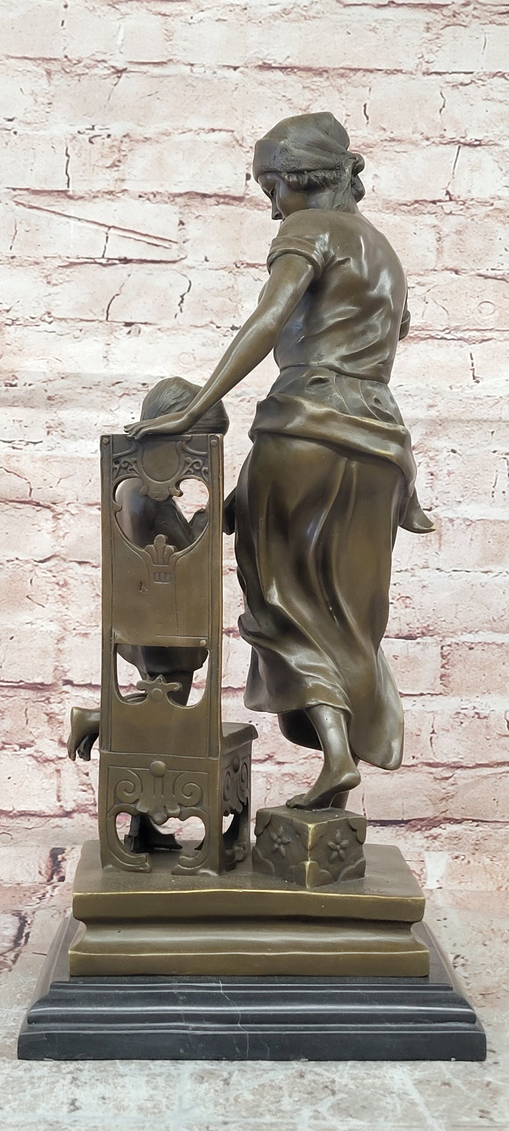 Signed Original Milo Mother and Daughter Praying Genuine Bronze Sculpture Statue
