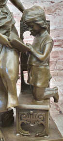 Signed Original Milo Mother and Daughter Praying Genuine Bronze Sculpture Statue